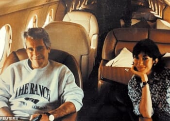 Ghislaine Maxwell and Jeffrey Epstein in an image released by the Department of Justice