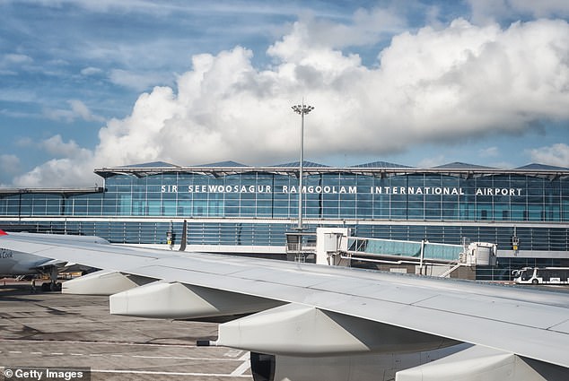 The two Brits agreed to help the Anti-Drug and Smuggling Unit (ASDU) in a controlled delivery operation at the Blue Bay hotel, where they were both staying (Pictured: SSR airport)