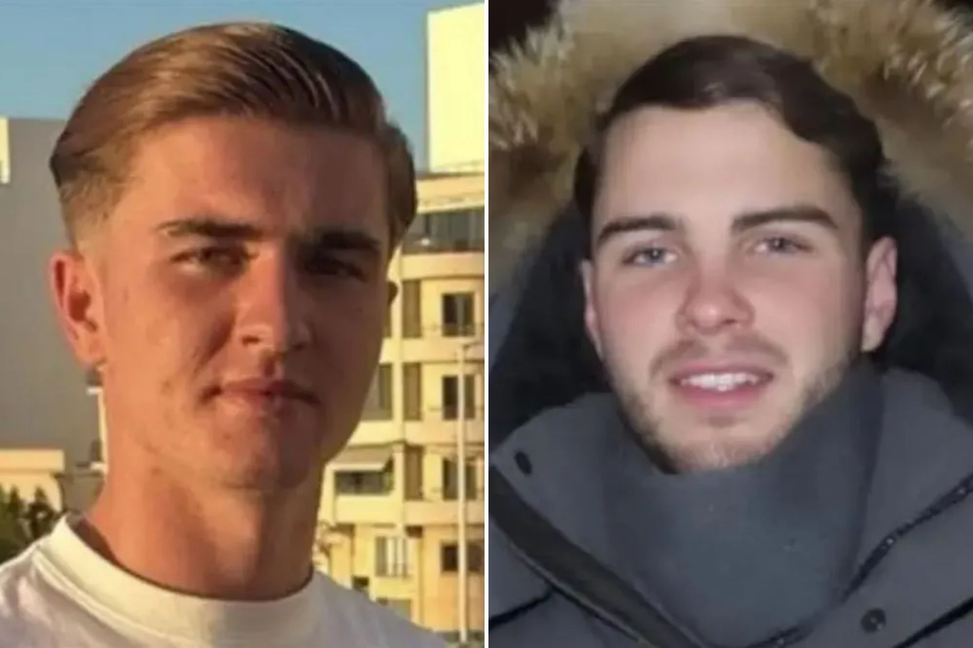 An image collage containing 2 images, Image 1 shows Headshot of Jenson Seal, Image 2 shows Jake Neaves returning home from a festive party