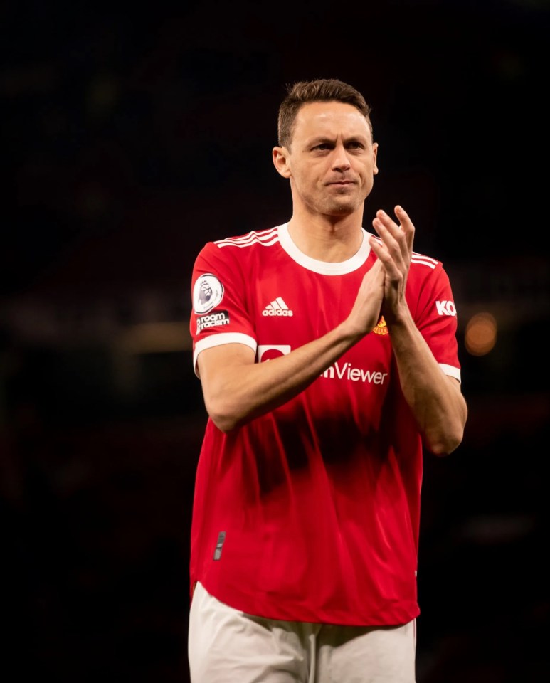 Nemanja Matic of Manchester United applauds.