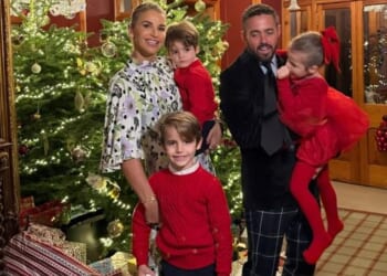 Vogue Williamsand Spencer Matthews have sold their £4.25million Battersea apartment and bought their 'forever' home in London; pictured with their children Theodore, seven, Gigi, five, and Otto, three