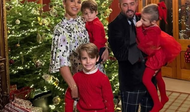 Vogue Williamsand Spencer Matthews have sold their £4.25million Battersea apartment and bought their 'forever' home in London; pictured with their children Theodore, seven, Gigi, five, and Otto, three