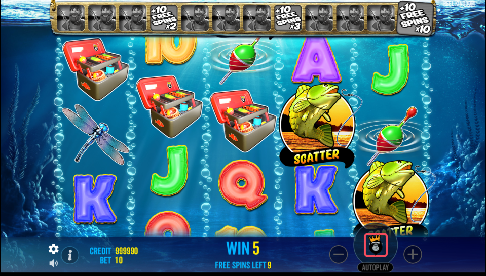 Big Bass Bonanza gameplay showing winning slot symbols.