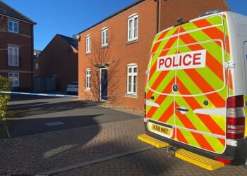 The retired lady, who was in her eighties, was assaulted at a flat (pictured) in the town of Devizes, Wiltshire, this morning