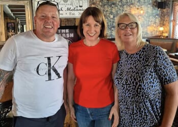 Rachel Reeves has been banned from her local pub the Marsh Inn by landlord Martin Knowles (left)