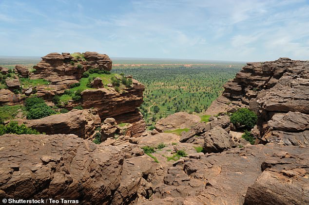 Cliff of Bandiagara, a UNESCO World Heritage site located in the Dogon country of Mali, West Africa, is pictured