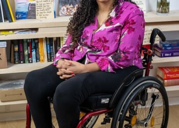 Janine Kazmi, 38, has been left wheelchair-bound for the rest of her life after her thug ex-boyfriend Barry Shankly pushed her over a banister when she refused to give him a New Year's kiss