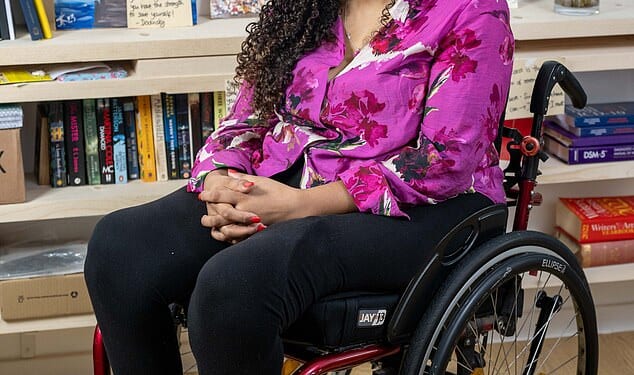 Janine Kazmi, 38, has been left wheelchair-bound for the rest of her life after her thug ex-boyfriend Barry Shankly pushed her over a banister when she refused to give him a New Year's kiss