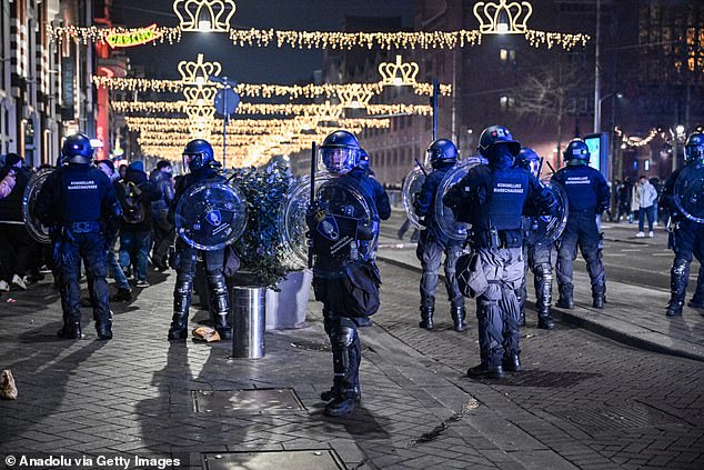 Special police units were deployed amid rising tensions as authorities worked to contain the unrest and prevent further escalation during the holiday celebrations