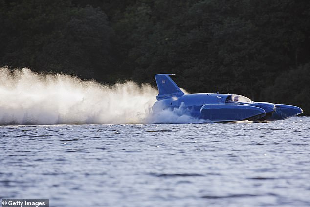 Ted Walsh takes Bluebird up to 150mph on Loch Fad on the Isle of Bute in 2018. Similar speeds are expected when it returns to Coniston in May
