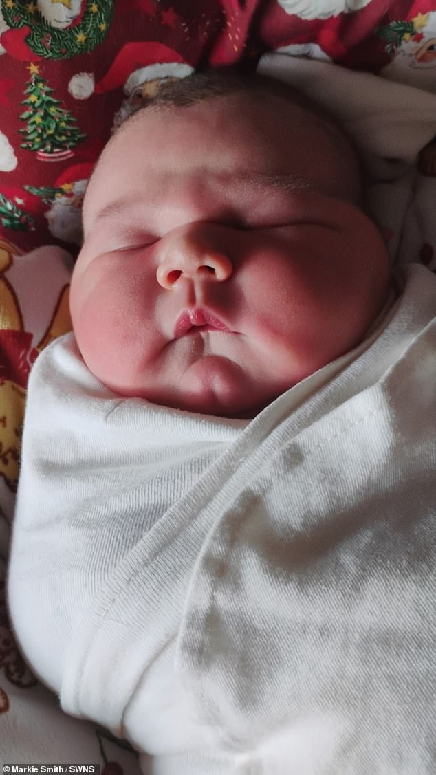 'He eats well. He's really sweet - sweet and chunky,' says his mother.