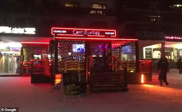 It is in the centre of the Alpine town of Crans-Montana