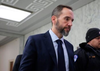 Former Special Counsel Jack Smith returns from a break to testify during a closed-door deposition before the House Judiciary Committee in the Rayburn House Office Building on Capitol Hill on Dec. 17, 2025, in Washington, D.C.