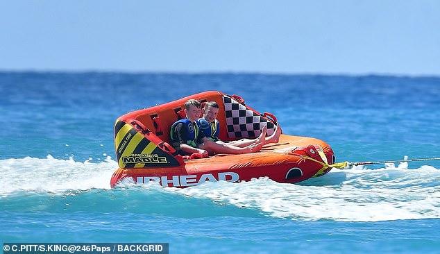 The brothers looked like they were having a blast during the adrenaline-fuelled ride