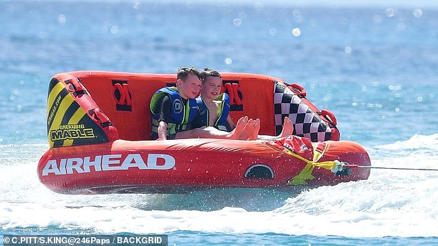 Kit and Cass also enjoyed a ride on an inflatable dingy