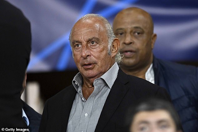 Sir Philip Green has joined his daughter on the party island, evidenced by the presence of his 295ft Lionheart vessel. Pictured above in Monaco in September, 2024