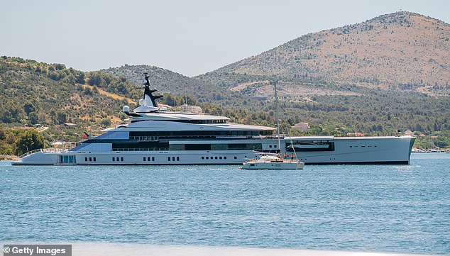 Superyacht Bravo Eugenia, belonging to the US billionaire Jerry Jones