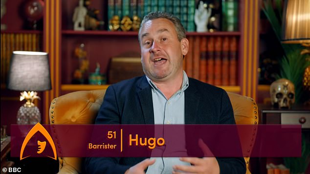 Meanwhile Hugo said he believes he has a great poker face: 'I think so, I mean I'm a barrister and I have to stand up in front of a jury and be a kind of big cuddly teddy bear'