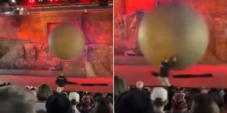A giant boulder prop jumped the track Tuesday during a performance of the Indiana Jones Epic Stunt Spectacular at Disney World in Florida. A cast member was injured after he stepped in to deflect the boulder from crashing into the audience.