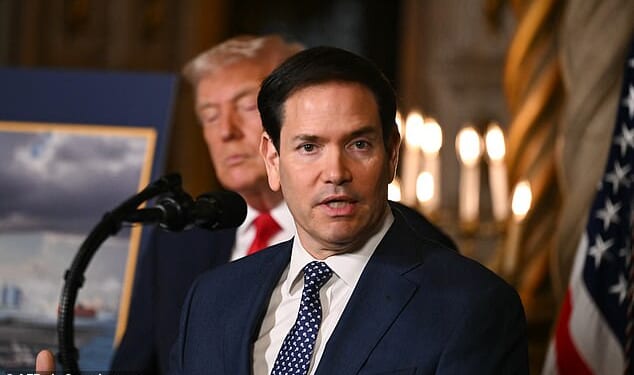 Secretary of State Marco Rubio (right) has become President Donald Trump's (left) most popular Cabinet member, including to the Daily Mail's late December poll