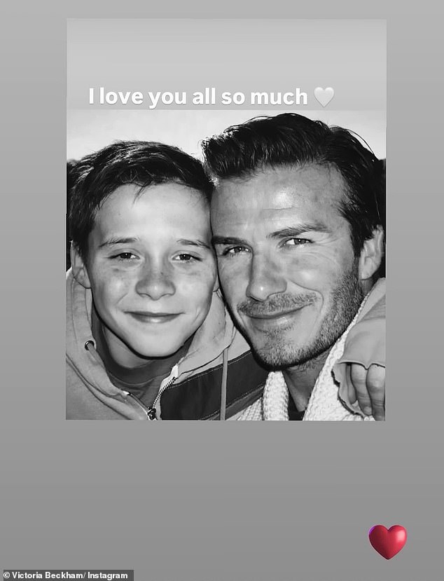 David's post was later shared by Victoria with an accompanying love heart