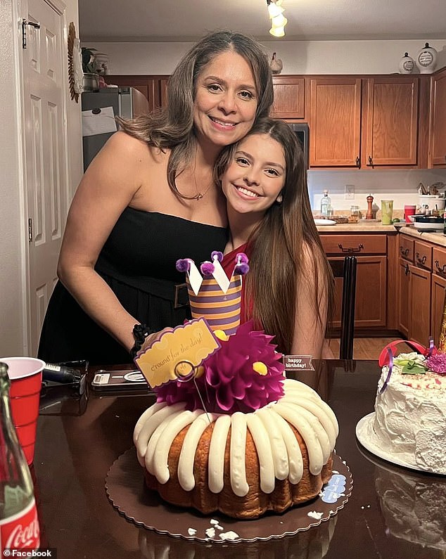 Olmos's mother, Rosario (pictured), was devastated by the news, repeating the words, 'So close to home'