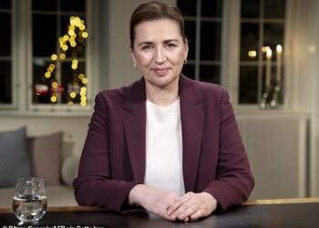 Danish Prime Minister Mette Frederiksen (pictured) of the ruling Social Democrats warned President Trump that the country is ramping up its military force amid his ongoing threats during her annual New Year's speech