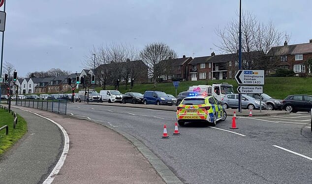 Emergency services rushed to the incident on the A289 Gads Hill at around 12.10pm as paramedics treated the man at the scene, who was later pronouced dead