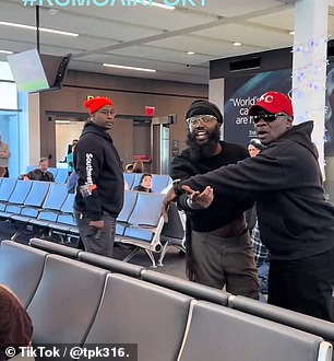 He then turned his attention to the woman filming the incident