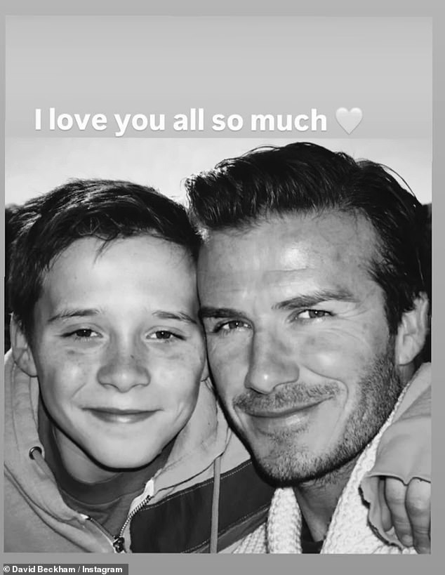 Meanwhile, David was evidently keen to build a bridge over troubled water while sharing a series of family photos with Instagram followers, among them a shot of Brooklyn as a teenager