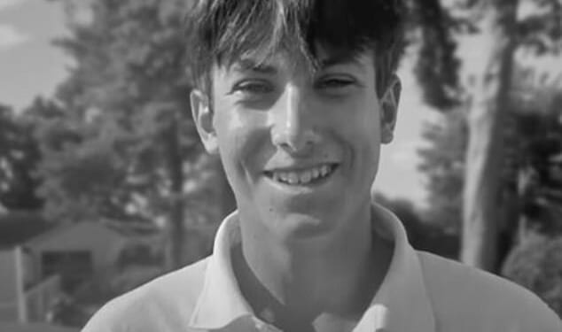 The first victim of deadly New Year's Eve fire that tore through a bar at an Alpine ski resort has been named as 17-year-old Italian golfer Emmanuele Galeppini (pictured)