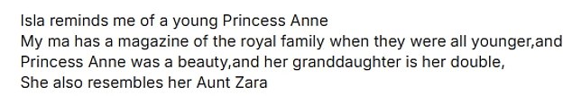 Royal onlookers have noted the incredible similarities between Isla and Zara