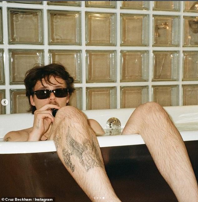 The singer also shared a cheeky photo of himself relaxing in the bath