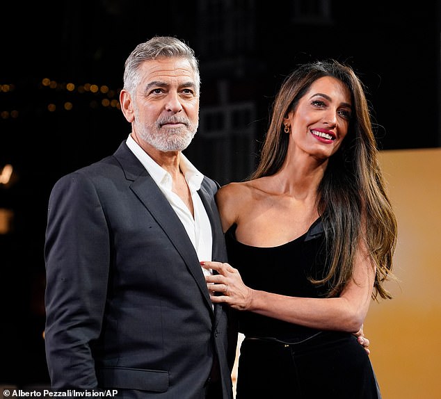 The award-winning actor, 64, shared his response after the president's comments about Clooney and his wife, human rights attorney Amal Clooney; pictured in December 2023