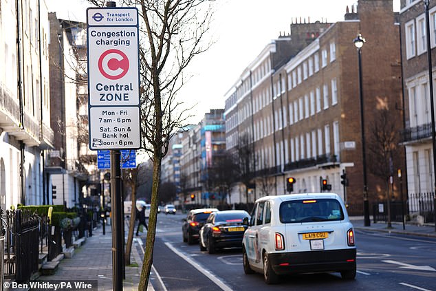 It is thought that the removal of the 100 per cent discount on the Congestion Charge for electric vehicles played a role in Zipcar's decision to suspend rentals (pictured: a Charge zone sign)