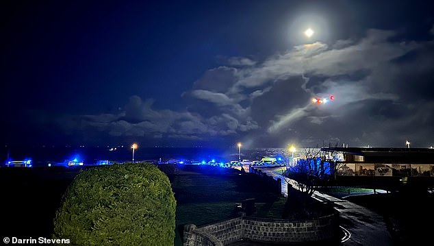 Eyewitnesses reported seeing flashing blue lights across the promenade