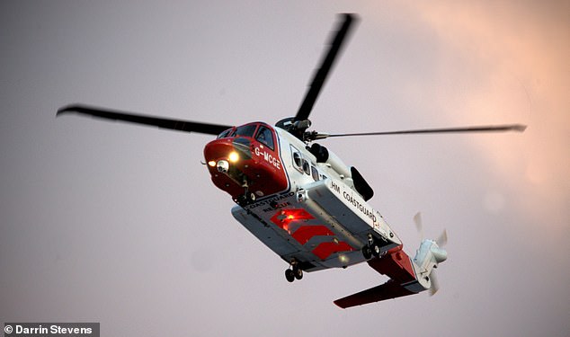 HM Coastguard deployed a helicopter to the scene