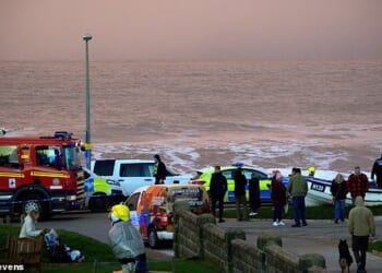 Emergency services gathered at the scene amid the ongoing major rescue operation