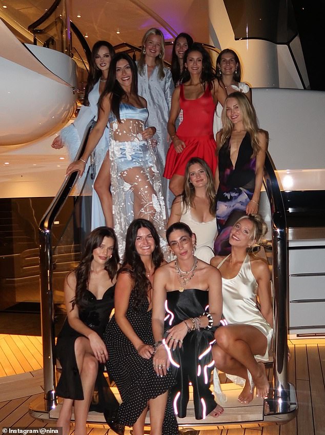 Dobrev was obviously the belle of this ball as she was surrounded by her beautiful friends