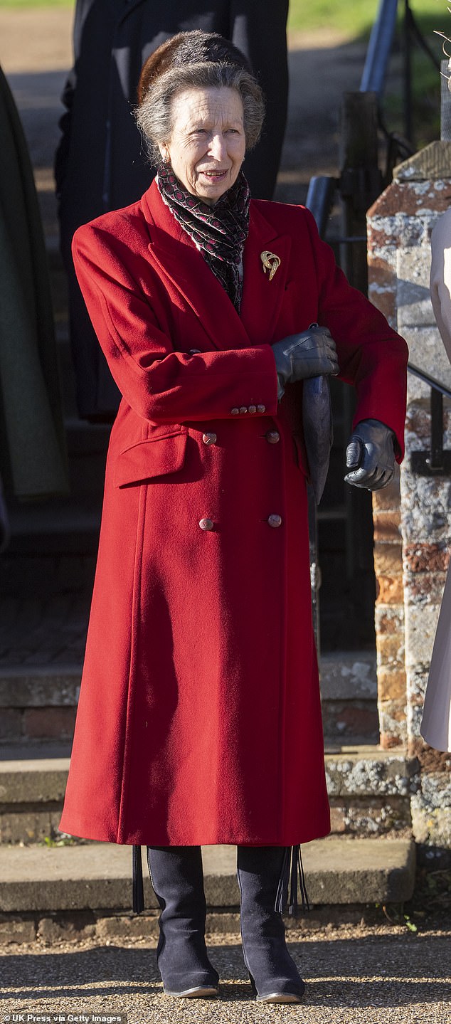 Princess Anne attends the Christmas Morning Service at St Mary Magdalene Church on December 25, 2025 in Sandringham