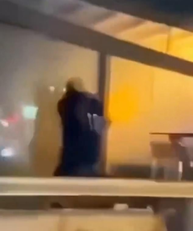 Footage posted online appeared to show a man forcing open a side door as flames rip through La Constellation