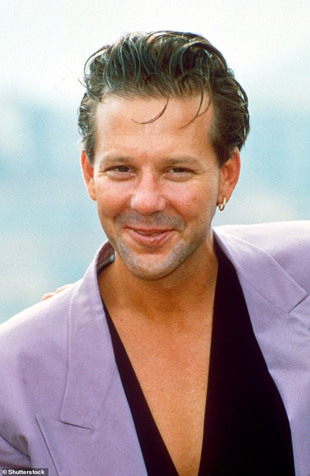 Mickey was a far cry from the hunky image he cultivated during his heyday; pictured 1989