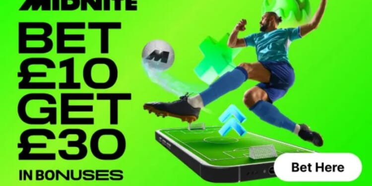 Get £30 in football free bets when you join Midnite