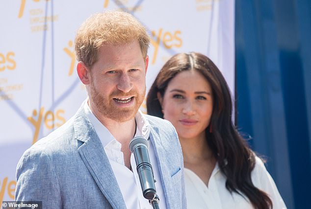 Royal author Tina Brown said that while Harry's union with the American actress was initially seen as a 'victory over entrenched attitudes towards race and class', the hope for a 'harmoniously integrated' family evaporated 18 months later