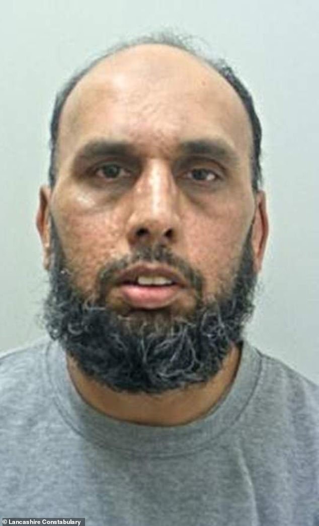 Shahbaz Khan (pictured) pleaded guilty at Preston Crown Court to murdering Dr Sacharvi, 49, and her 14-year-old daughter Vian on September 30 2020