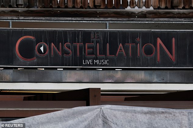 A signboard of Le Constellation bar, after a fire and explosion during a New Year's Eve party where several people died and others were injured