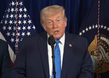 Trump is seen discussing Nicolas Maduro's arrest by the US Army's elite Delta Force unit during a press conference at his Mar-a-Lago country club in Palm Beach, Florida, on Saturday