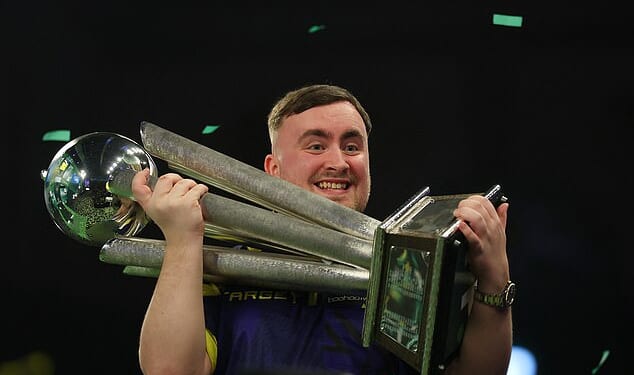 Luke Littler claimed the World Darts Championship for the second year running by thrashing Gian van Veen 7-1 in the final