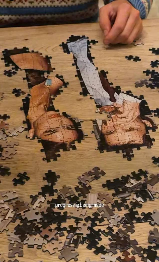 The couple said that the puzzle 'was actually really difficult' to put together
