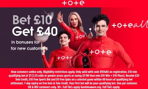 Get £40 free bets and bonus when you stake £10 on football with Tote